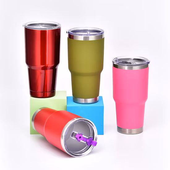 16oz 17oz 20oz 30oz Stainless Steel Thermo Travel Mug with Handle, Double Wall Insulated Travel Coffee Tea Mug Cups