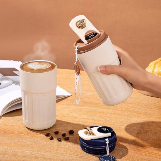 Insulated LED Stainless Steel Vacuum Flasks with Temperature Display Lid Smart Cup Water Bottle