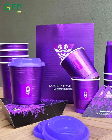 Disposable Double Wall Paper Cup Takeout Coffee Cup with Lids